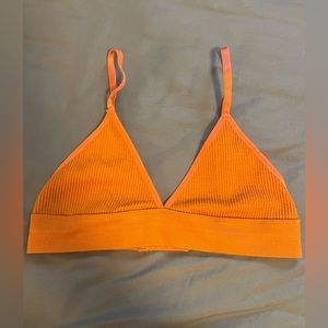 Ribbed burnt orange bralette top